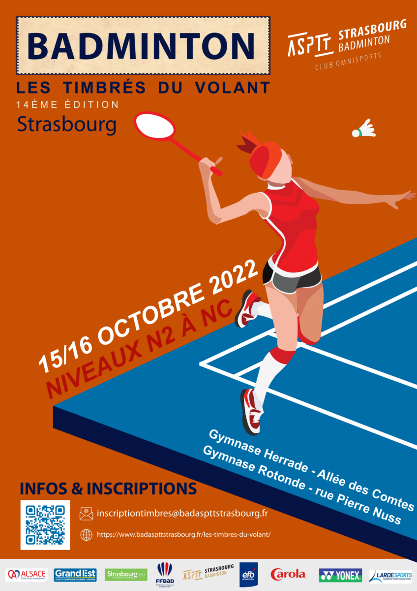 Affichage de la quatorzième édition du tournoi des Timbrés du Volant (2022)